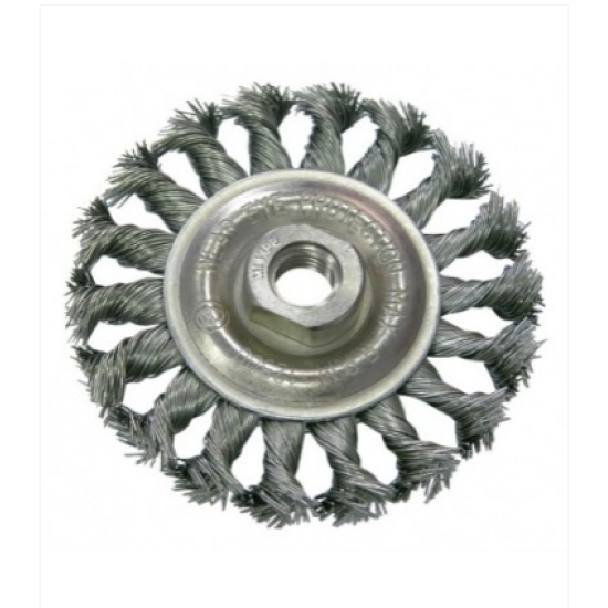 Brush for grinding steel 125mm M14 twisted bristles PROLINE