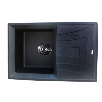 Granitinė plautuvė BRISA3D black pearl SU SIFONU Granitinė plautuvė BRISA3D black pearl SU SIFONU