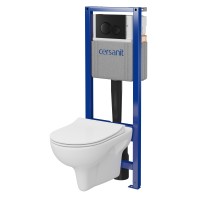 Wall-hung toilet Cersanit B951 WHB, frame, button, slow-closing lid