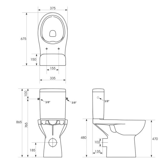 Klozetas Cersanit Compact 579 Etiuda 010 neįgaliesiems be dangčio