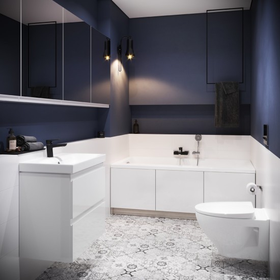 Bathroom cabinet with washbasin Cersanit 975 MODUO 80 white