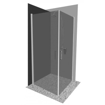 Душевая кабина P1222 90x90 серая без подонна (только стекло)