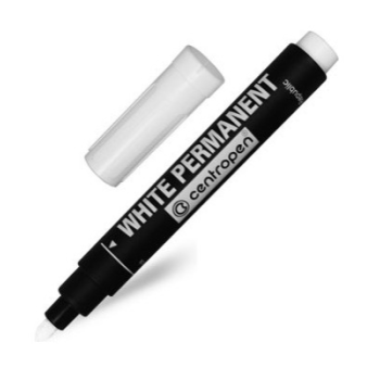Construction marker, white permanent CE