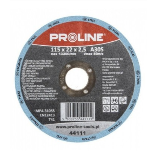 diskas metalui pjauti T41 180x2.5x22mm A30S PROLINE