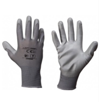 Gloves impregnated PU gray