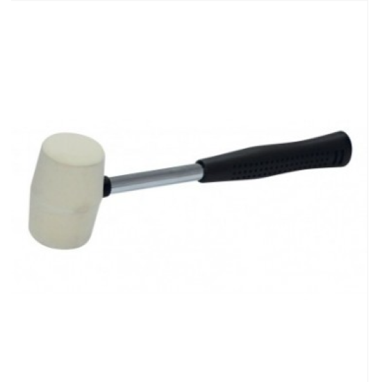 Rubber hammer 225g white metal handle MEGA