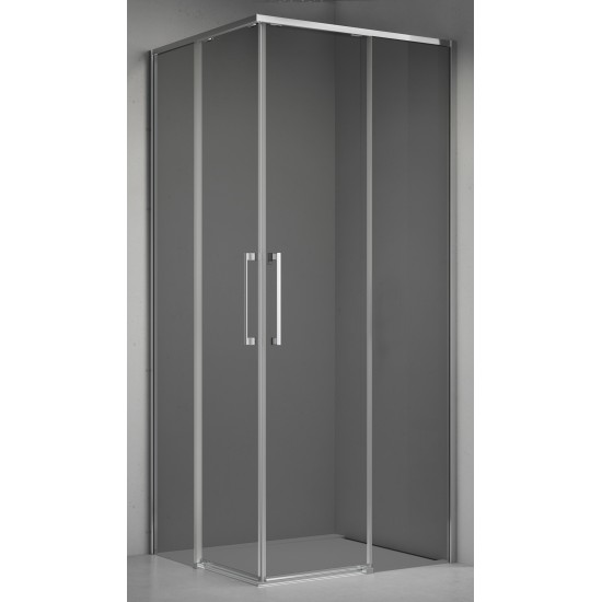 Dušo kabina ELEGANCE 100x100 chrom/pilka be pado