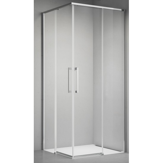 Dušo kabina ELEGANCE 100x100 chrom/skaidri be pado