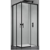 Shower cabin LUXERA 100x100 black/clear without base