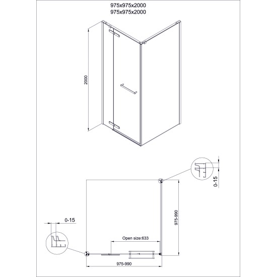 Dušo kabina PRESTIGE 100x100 chrom/pilka be pado