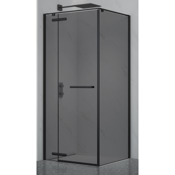 Dušo kabina PRESTIGE 100x100 juoda/pilka be pado Dušo kabina PRESTIGE 100x100 juoda/pilka be pado