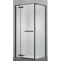 Shower cabin PRESTIGE 100x100 black/transparent without base