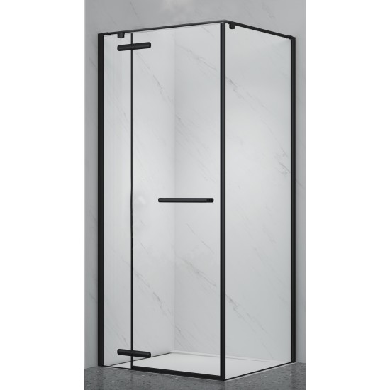 Dušo kabina PRESTIGE 100x100 juoda/skaidri be pado
