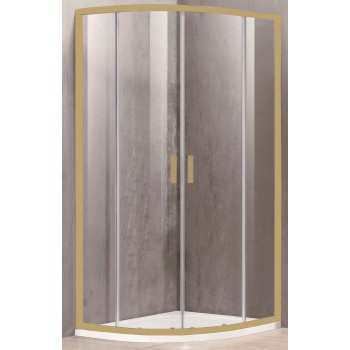 Dušas kabīne A2142 90x90 GOLD caurspīdīga bez pamatnes