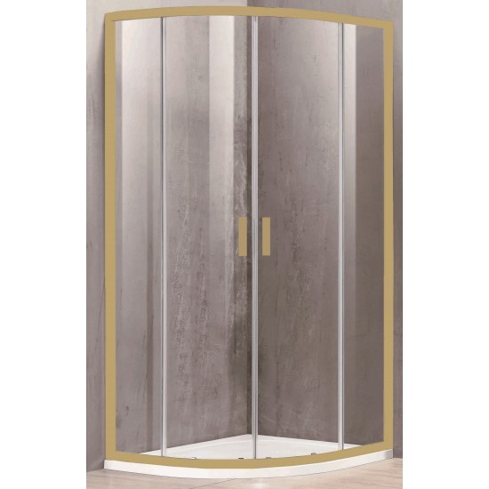 Dušas kabīne A2142 90x90 GOLD caurspīdīga bez pamatnes
