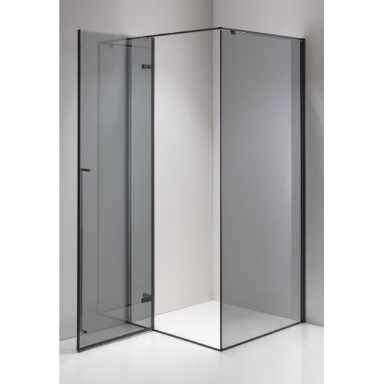 Dušo kabina MILAN 100x80 gun grey/grey stiklas