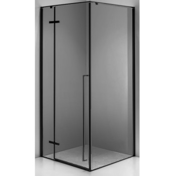 Dušo kabina MILAN 100x80 gun grey/grey stiklas