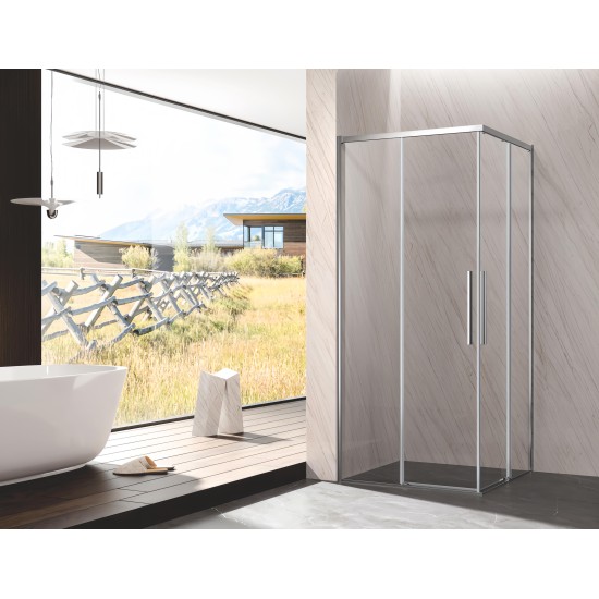 Dušas kabīne NY1142B-6 80x80 caurspīdīga bez pamatnes