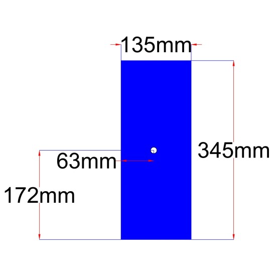 Stikliukas stalčiui 135x345 mm mėlynas