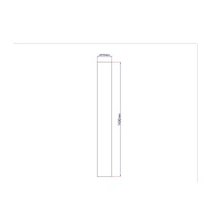 Shower enclosure side glass straight 215x1690 grey