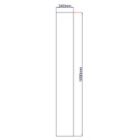 Dušo kabinos šoninis stiklas tiesus 240x1690 grey 3.5.