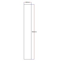 Dušo kabinos šoninis stiklas tiesus 240x1800 grey 3.73.