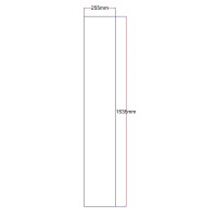 Shower enclosure side glass straight 255x1535 fabric