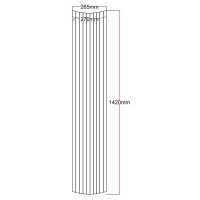 Dušo kabinos šoninis stiklas lenktas 265x1420 (270 mm) skaidrus dekoras 4.34.