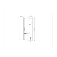 Shower enclosure side glass straight 300x1425 fabric