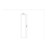 Shower enclosure side glass straight 300x1540 grey