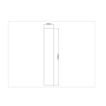 Dušo kabinos šoninis stiklas tiesus 300x1720 skaidrus 3.83.
