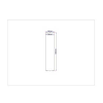 Dušo kabinos šoninis stiklas lenktas 305x1365 skaidrus 4.16.