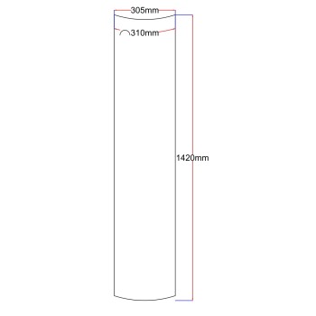 Dušo kabinos šoninis stiklas lenktas 305x1420 fabric 4.23.