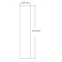 Dušo kabinos šoninis stiklas tiesus 315x1570 mm grey 3.143