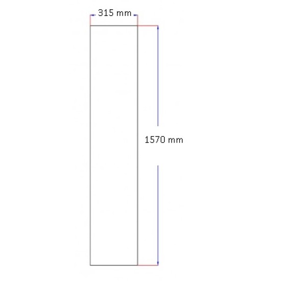 Dušo kabinos šoninis stiklas tiesus 315x1570 mm grey 3.143