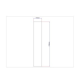 Dušo kabinos šoninis stiklas tiesus 315x1750 skaidrus 3.80.