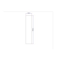 Shower enclosure side glass straight 330x1590 grey