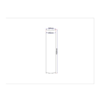 Dušo kabinos šoninis stiklas lenktas 340x1520 skaidrus 4.10.