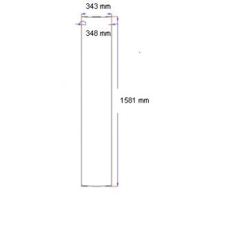 Dušo kabinos šoninis stiklas lenktas 343(348)x1581 mm fabric 4.39