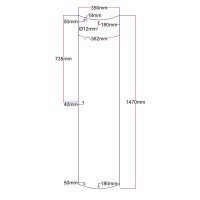The shower cab door is curved 350x1470 transparent