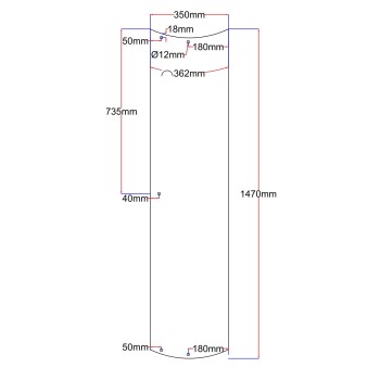 The shower cab door is curved 350x1470 transparent The shower cab door is curved 350x1470 transparent