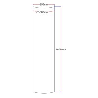 Dušo kabinos šoninis stiklas lenktas 355x1420 (lenkta dalis 360 mm) skaidrus 4.12.