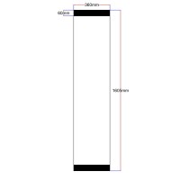 Dušo kabinos šoninis stiklas tiesus 360x1605 mm 2011 grey 3.134