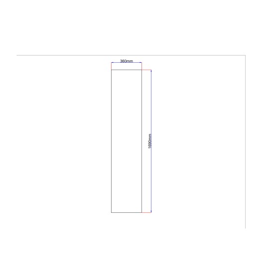 Dušo kabinos šoninis stiklas tiesus 360x1690 grey 3.10.