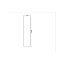 Shower enclosure side glass straight 375x1575 grey