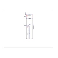 Shower enclosure door curved 400x1595 grey