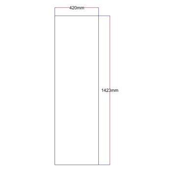 Dušo kabinos šoninis stiklas tiesus 420x1423 matinis fabric  3.29.