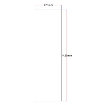Dušo kabinos šoninis stiklas tiesus 420x1425 matins fabric 3.30.