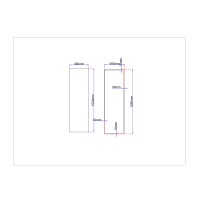 Dušo kabinos šoninis stiklas tiesus 460x1520 juodas, stiklas rėme (stiklas 475x1535 mm)