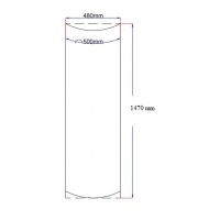 Dušo kabinos šoninis stiklas lenktas 480x1470grey 4.21.
